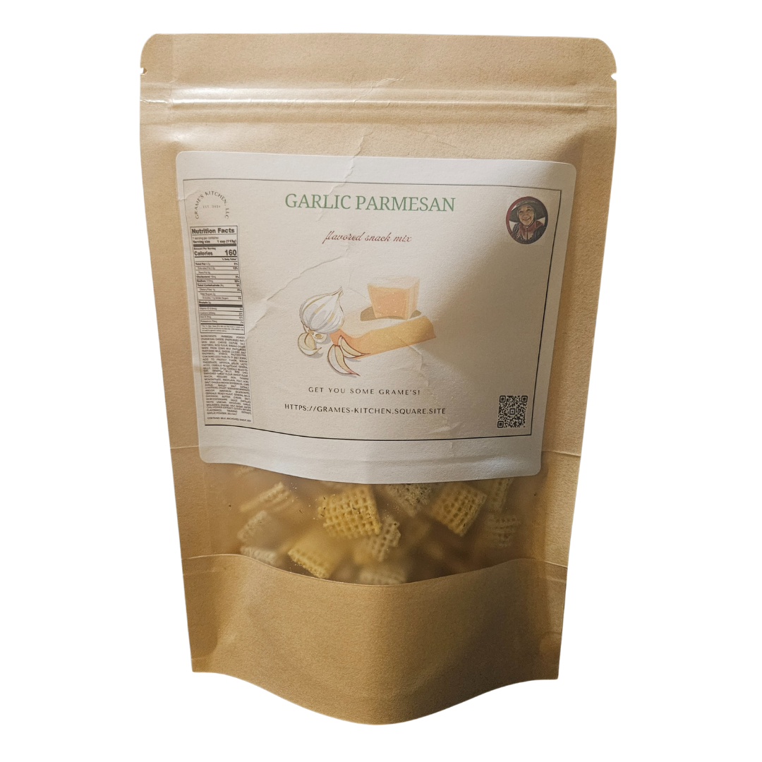 Garlic Parmesan Gourmet Snack Mix – A Savory, Cheesy Delight!